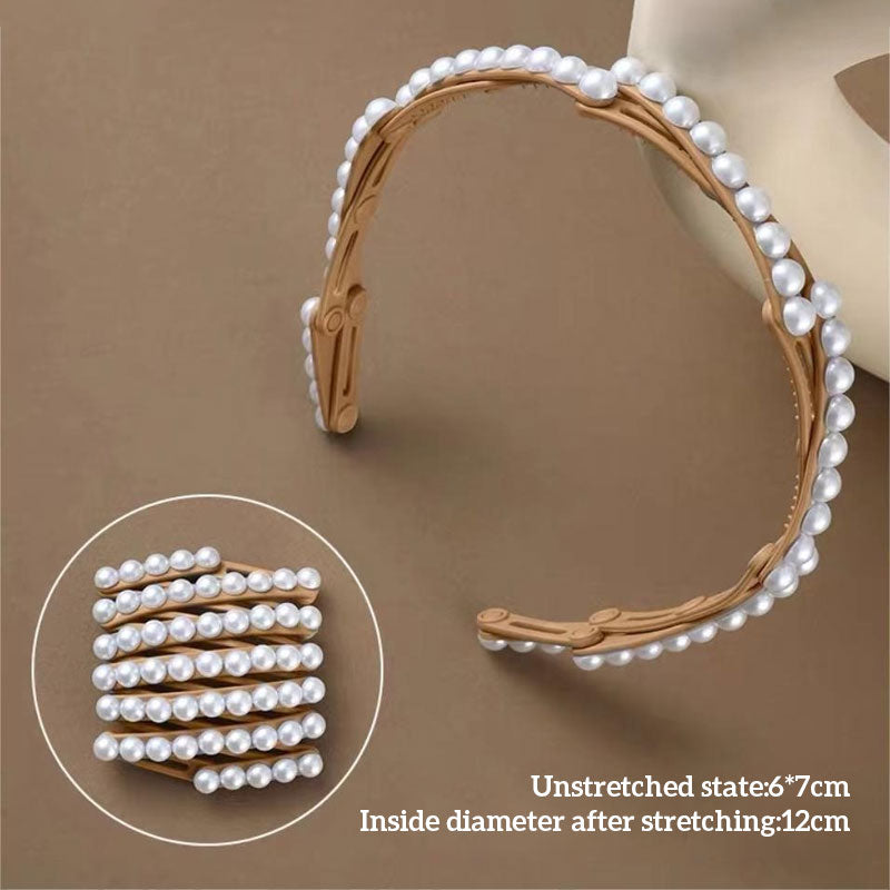 Retractable foldable pearl headband