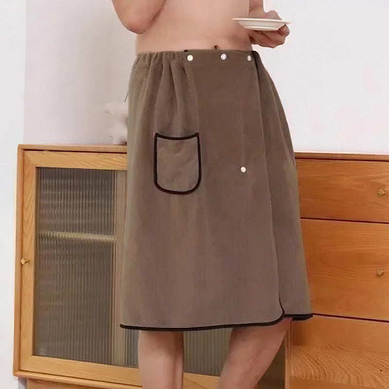 Men's Coral Fleece Bath Skirt