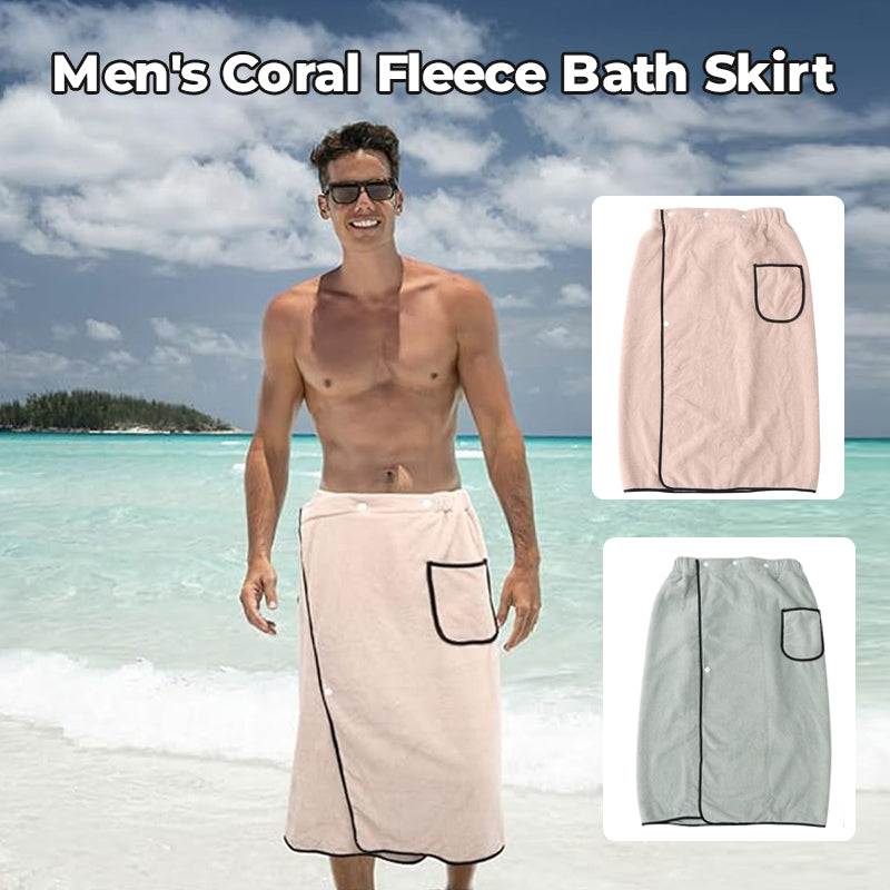 Men's Coral Fleece Bath Skirt