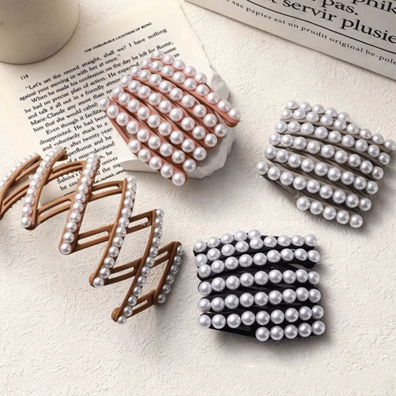 Retractable foldable pearl headband