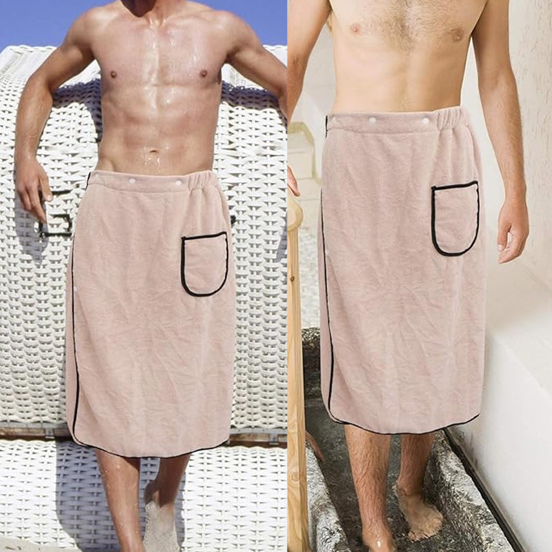 Men's Coral Fleece Bath Skirt