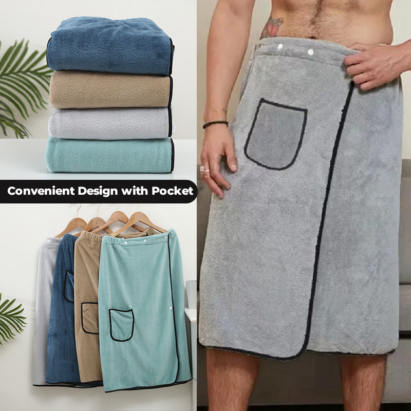 Men's Coral Fleece Bath Skirt
