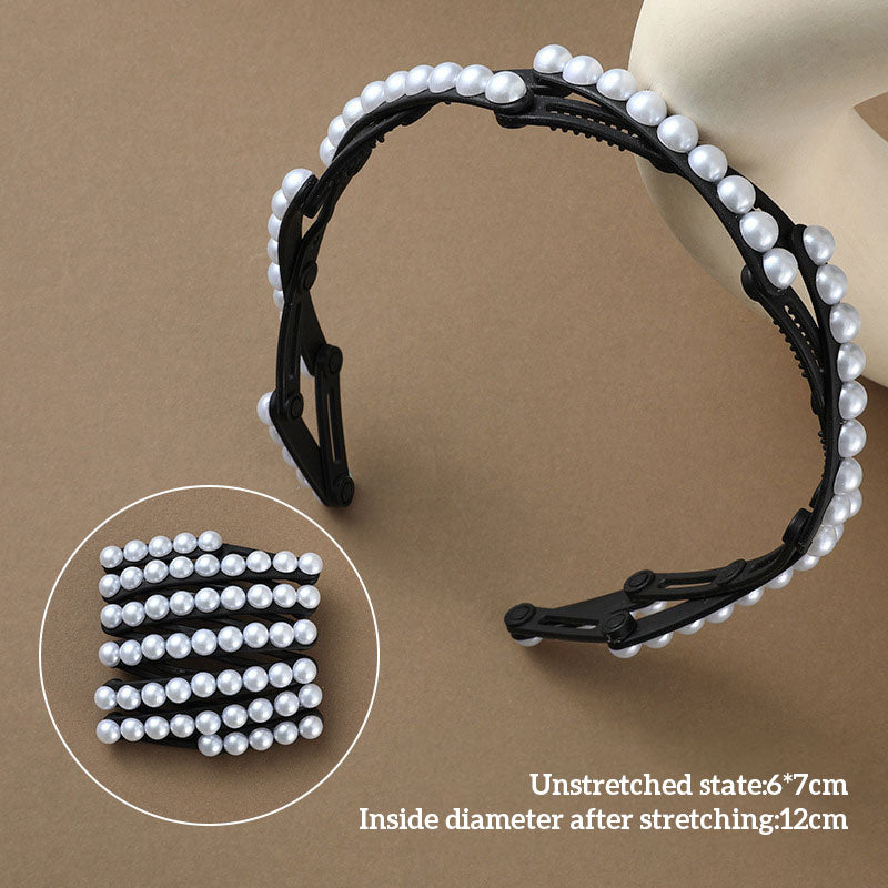 Retractable foldable pearl headband