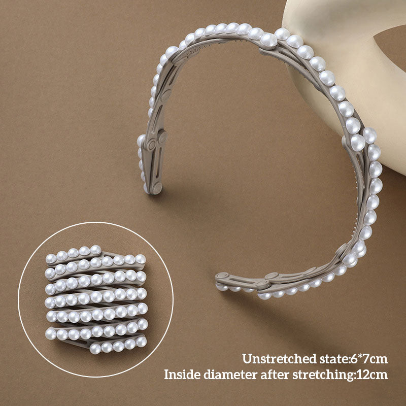 Retractable foldable pearl headband