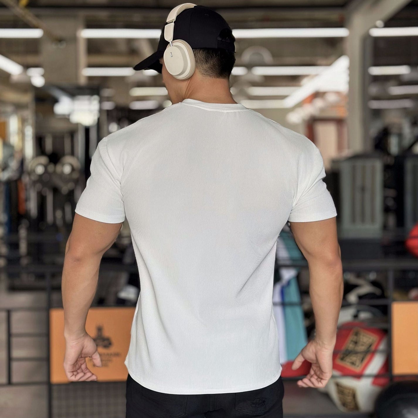 Men's V Neck Short Sleeve Muscle Sports Fitness T-Shirt